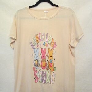 Athmile Lunch Lady Squad Easter Bunny Theme Tshirt NWT Women's XL